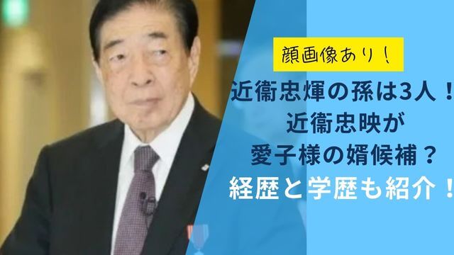 近衞忠煇の孫は3人！近衞忠映が愛子様の婿候補？経歴と学歴も紹介！