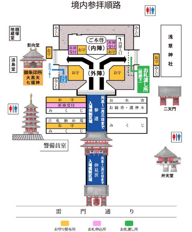 浅草寺　初詣　交通規制画像